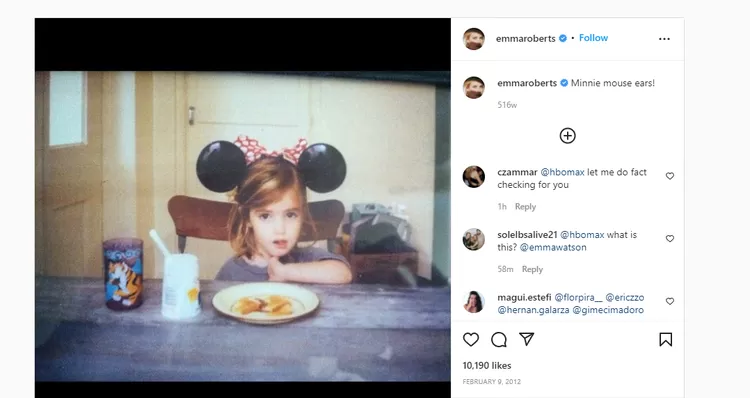 Tangkapan layar instagram Emma Roberts