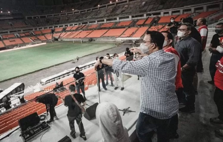 Penampilan grup band Nidji cek sound JIS disaksikan langsung Anies Baswedan