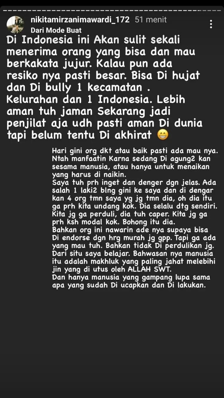 Curhat Nikita Mirzani.