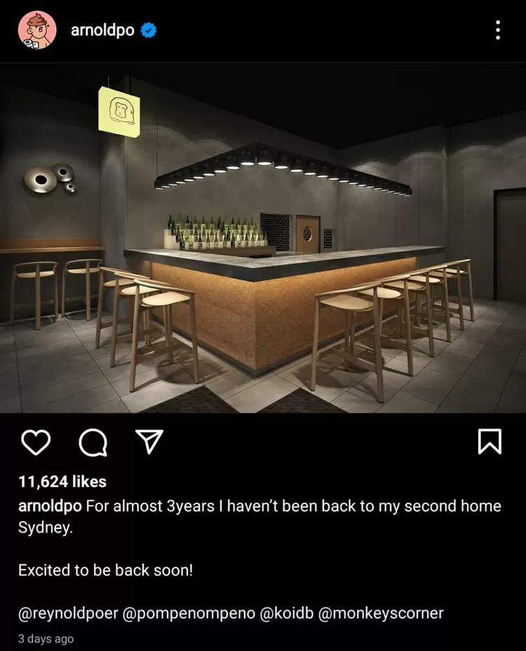 Postingan Chef Arnold di Instagram