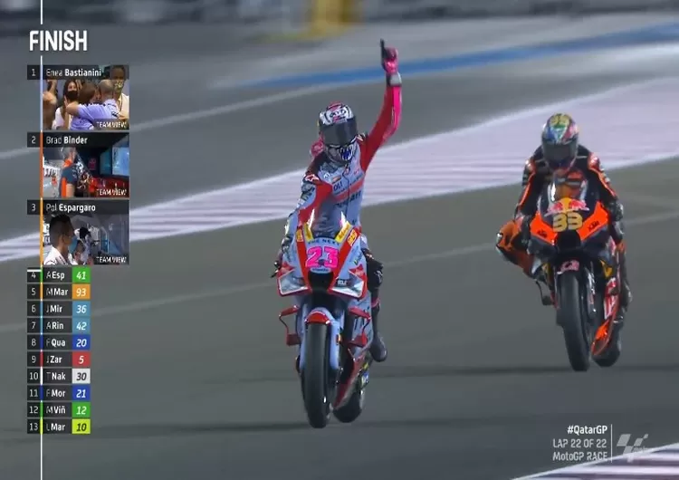 Reaksi Spontan Enea Bastianini Atas Kemenangannya di MotoGP Qatar 2022