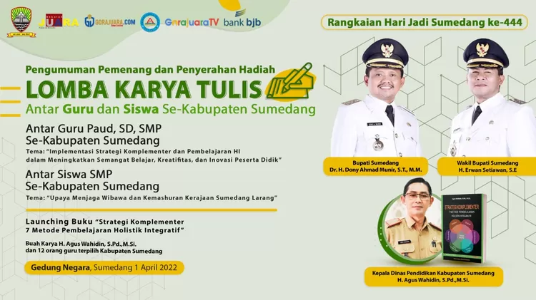 Lomba Karya Tulis Artikel Populer atau Nonilmiah Antar Guru Paud, TK, SD, SMP dan Siswa SMP se-Kabupaten Sumedan