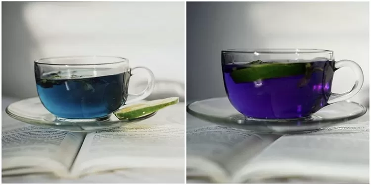 Perubahan Warna Teh Bunga Telang dari Biru Menjadi Ungu