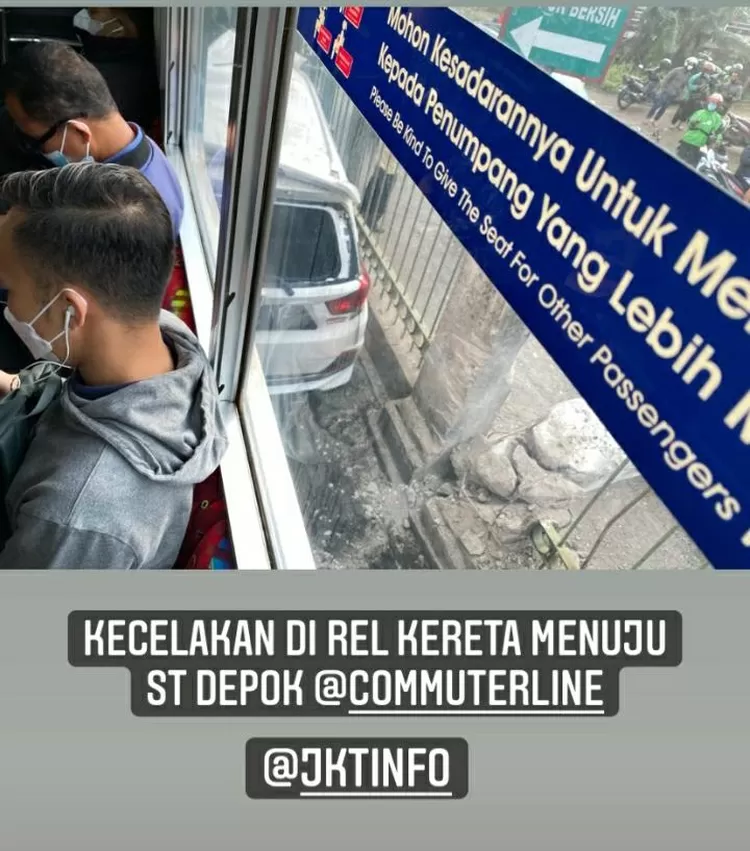 Posisi mobil terlihat dari kereta 