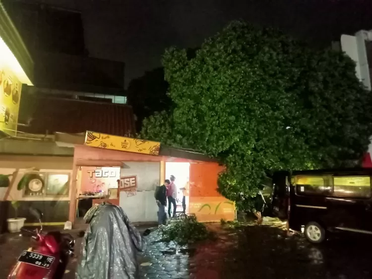 Penanganan pohon tumbang di Jalan. L. L. R. E Martadinata