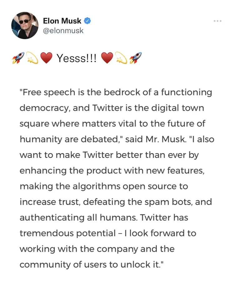Pernyataan Elon Musk saat resmi beli Twitter