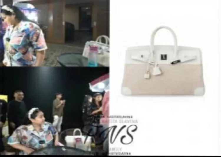 Tas Hermes Nagita Slavina berubah warna setelah pelukis Naufal Abshar mengecatnya.   
