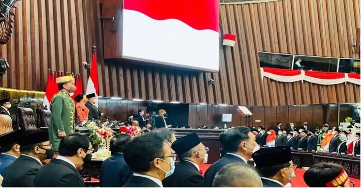 Presiden Joko Widodo menyampaikan Pidato Pengantar RAPBN 2023 di Sidang Tahunan MPR RI, 16 Agustus  2022 