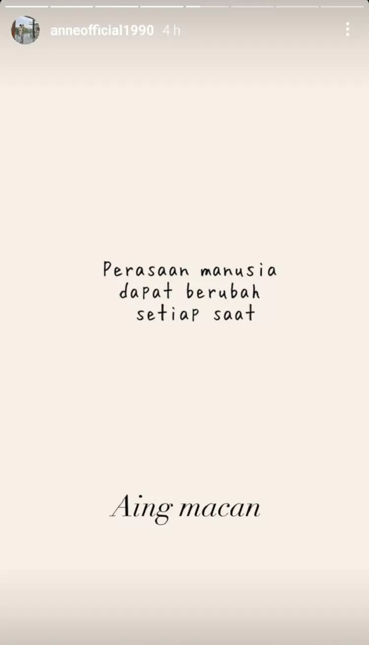 Story Instagram Putri Anne.