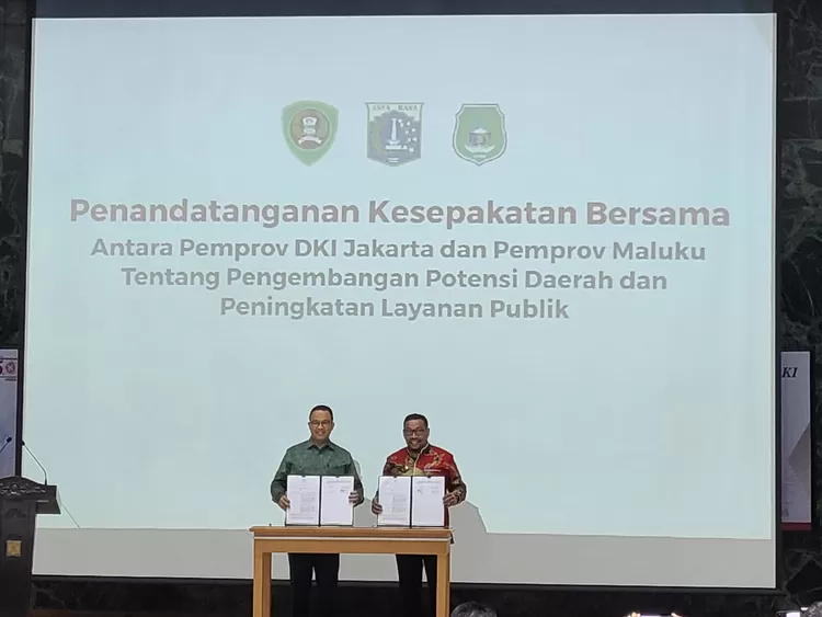 Penandatanganan nota kesebahaman  kerja sama antara BUMD Pemprov DKI, Bank DKI dan  Bank Maluku, dan Bank Maluku Utara.