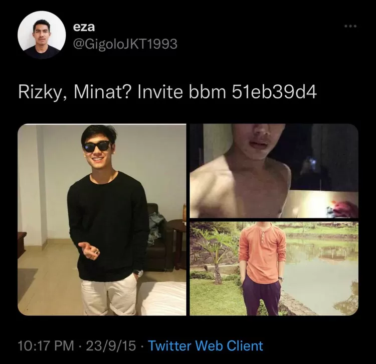 Rizky Billar diduga jadi lelaki bayaran sejak 2015.