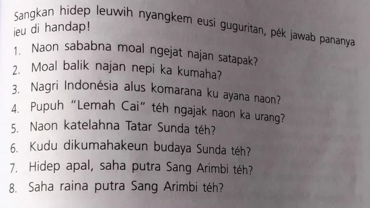 Soal bahasa Sunda kelas 8 SMP/MTs halaman 69