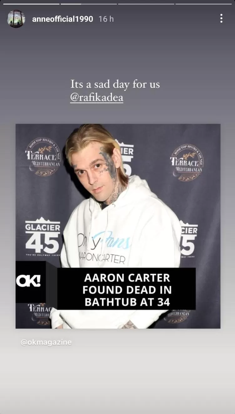 Story Instagram Putri Anne.