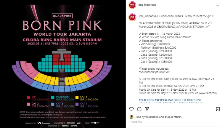 Siap War Tiket Konser BLACPINK 'BORN PINK' Di Stadion GBK? Cek Daftar ...