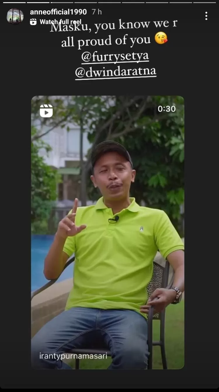 Story Instagram Putri Anne.