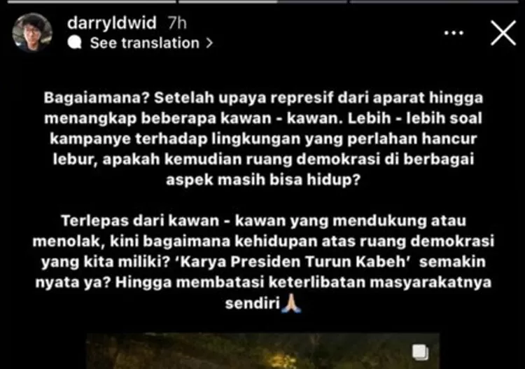 Pernyataan Darryl yang Disoroti Warganet