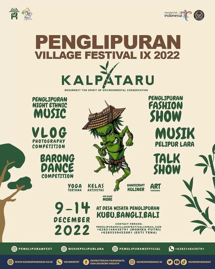 Penglipuran Village Festival 9 -14 Desember 2022, salah satu Festival dan Event besar di Bali