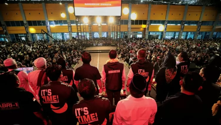 Rapat akbar masyarakat Sulsel, relawan Anies se-Sulsel, dan kader Nasdem se-Sulsel di Celebes Convention Cemter, Makasar.