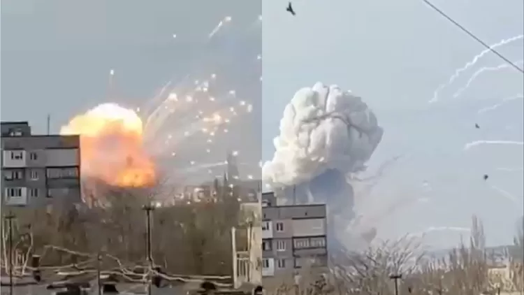 Ledakan yang di lancarkan Ukraina terhadap kota-kota yang dikuasai oleh Rusia 