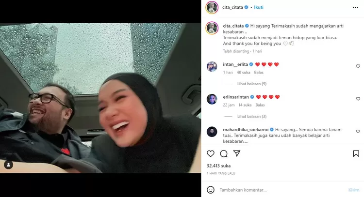 Unggahan instagram Cita Citata