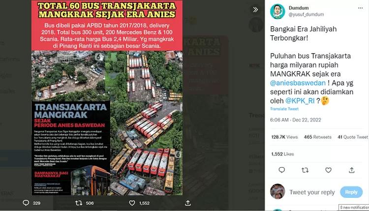 Heran, Puluhan Bus Transjakarta Harga Milyaran Dikabarkan Mangkrak ...