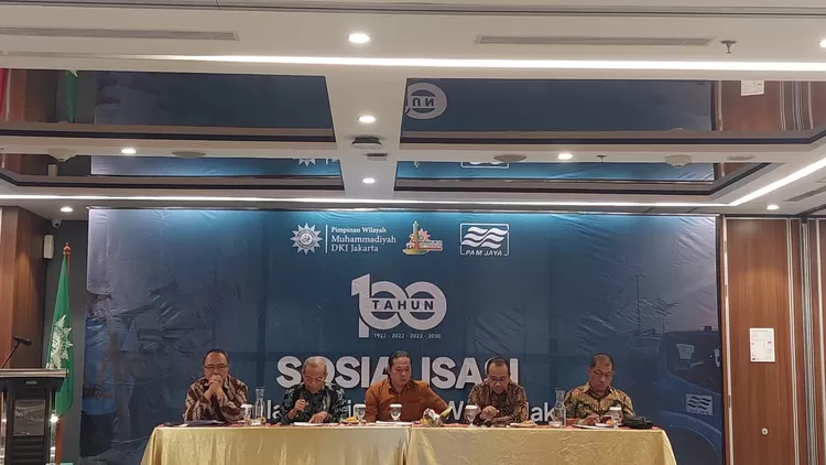 Muhammadiyah DKI Jakarta berkolaborasi dengan PAM Jaya  menggelar sosialisasi kedaulatan air di Jakarta, Rabu (18/1/2023).