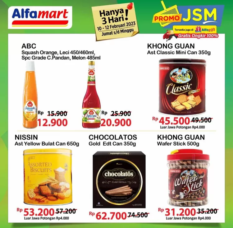 Katalog Promo JSM Alfamart Hari Ini 10-12 Februari 2023, Potongan Harga: Sirup Wafer Minyak Goreng Susu Anak