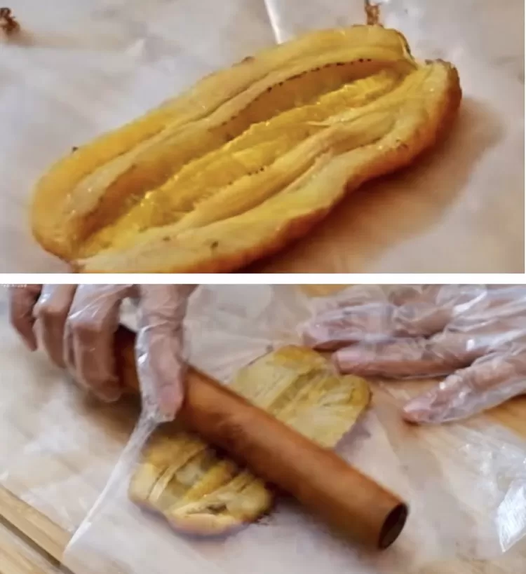 Cara membuat banana roll cheese