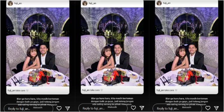 Unggahan Fuji yang engabarkan kalau dirinya telah putus dengan Thariq.