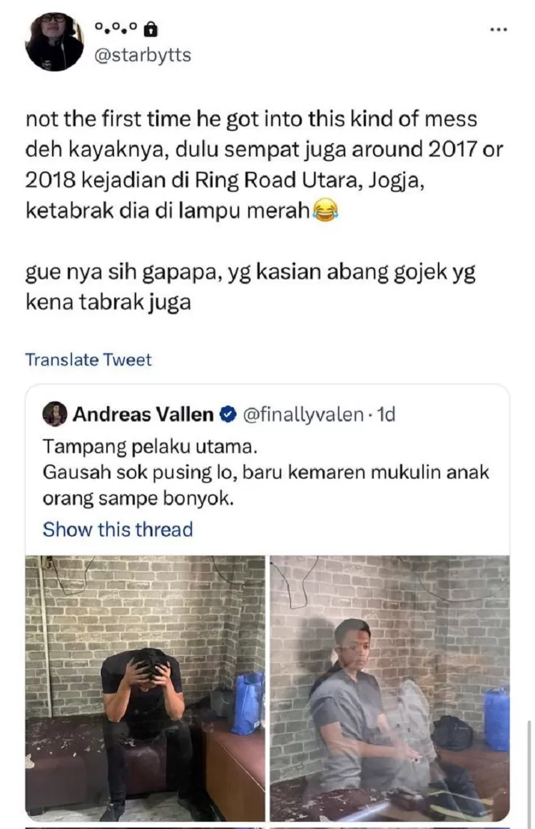 Mario Dandy dikabarkan pernah menabrak ojek online di Yogyakarta beberapa tahun lalu.