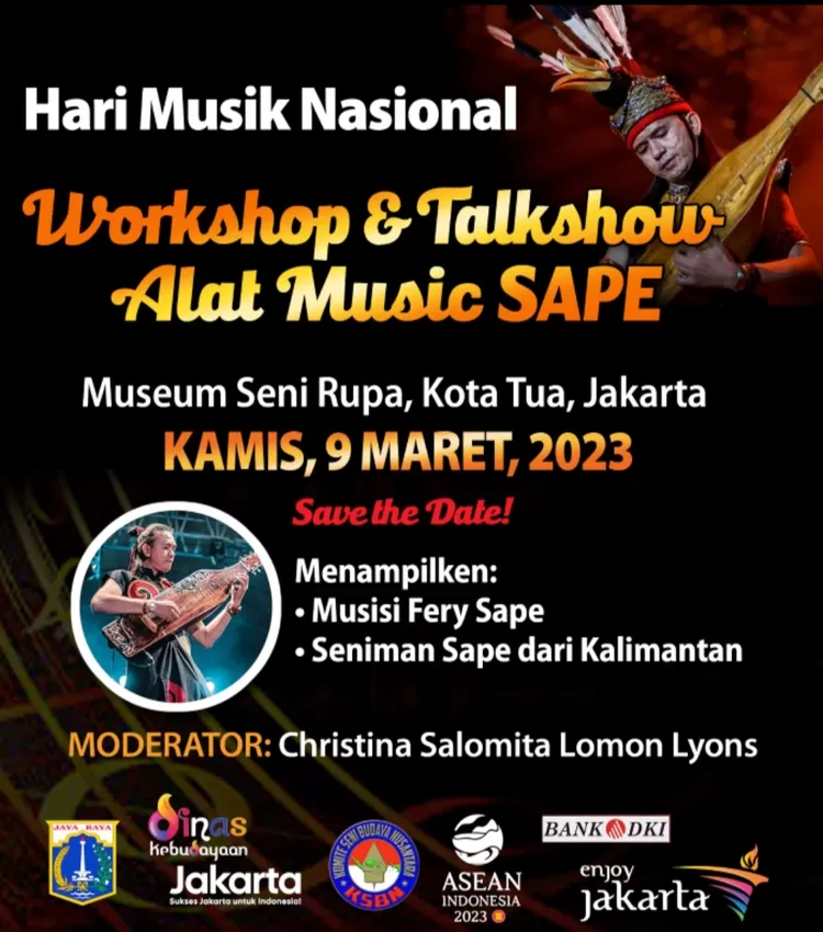 Di kegiatan Hari Musik Nasional (HMN) yang digelar kerjasama KSBN dan Pemprov DKI juga dihelat workshop dan talkshow tentang alat musik Sampe dan Kolintang