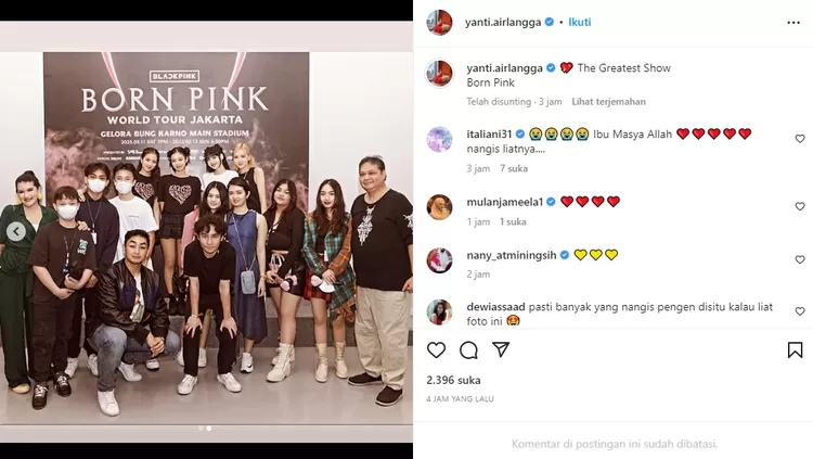 Bikin Geger BLINK! Keluarga Menteri Airlangga Hartato Foto Bareng BLACKPINK di Konser BORN PINK Jakarta