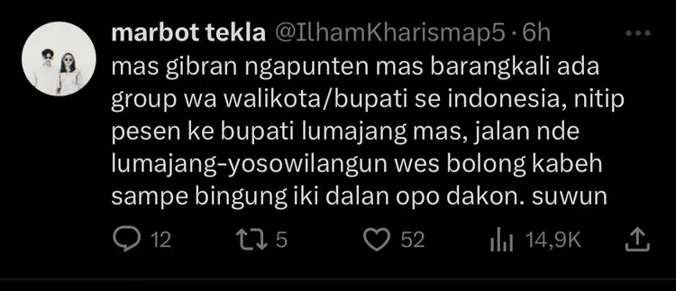 Gibran Wali Kota Solo Tanggapi Laporan Warga di Twitter Terkait Jalan Berlubang, Netizen: Enak Bener...