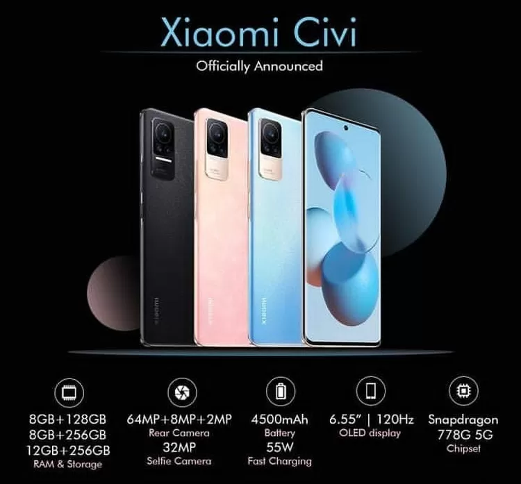 Xiaomi Mi A2 Lite di desain dengan 3 warna pilihan yaitu Biru, Emas, dan Hitam