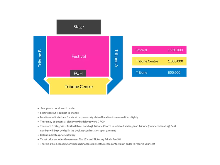 Seat Plan RADWIMPS Asian Tour 2023.