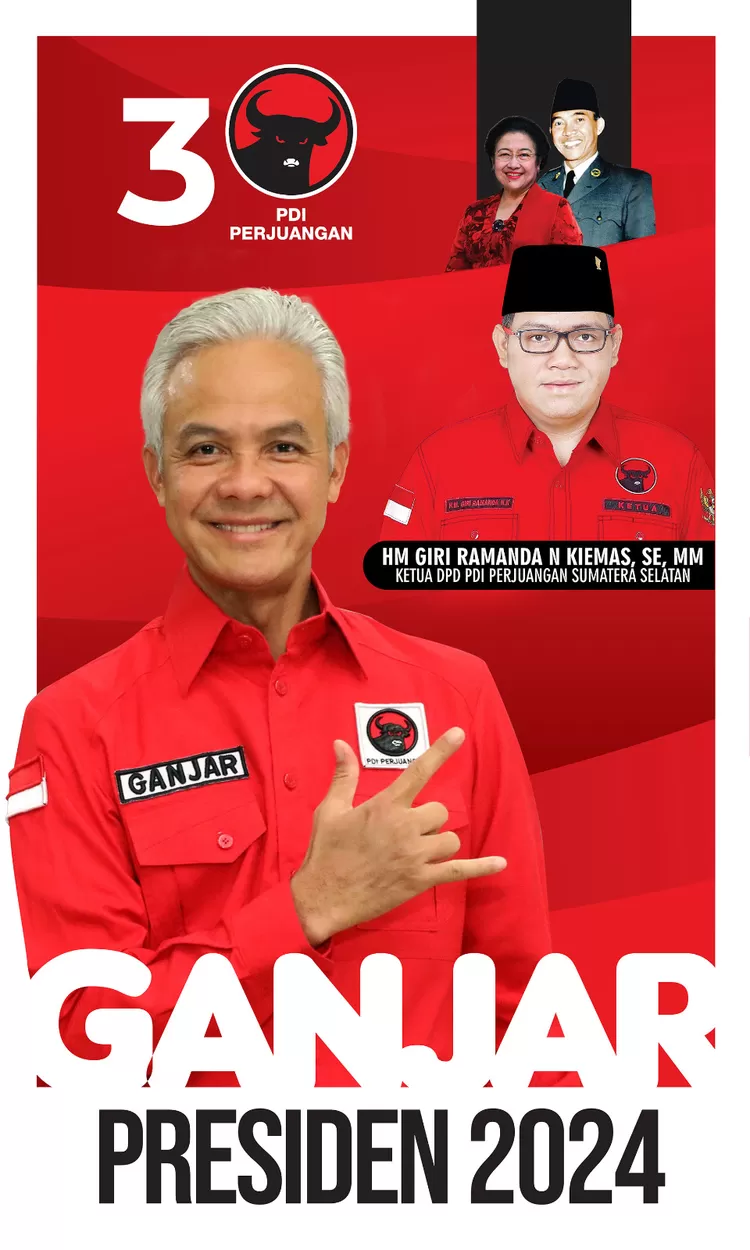Ganjar Pranowo bersiap ikut Pilpres 2024, Kader PDIP Sumsel siap satukan suara demi kemenangan