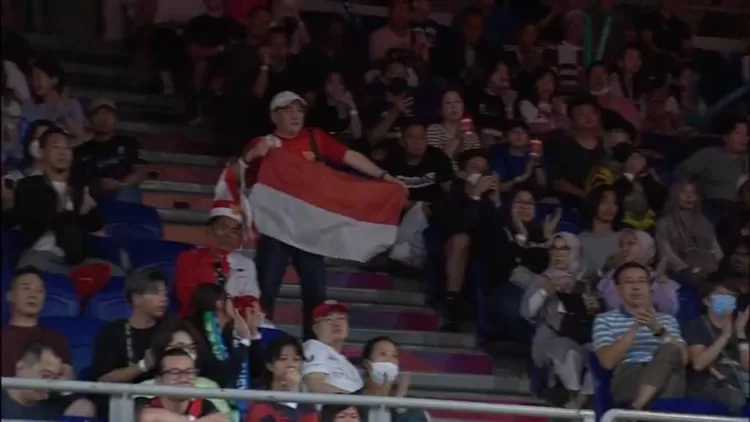 Pendukung badminton Indonesia di Malaysia Masters 2023