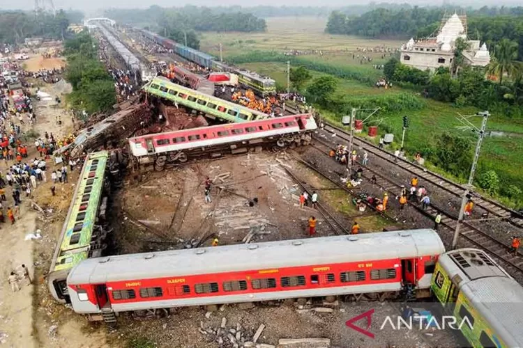 Kecelakaan kereta api di India. Foto: via ANTARA