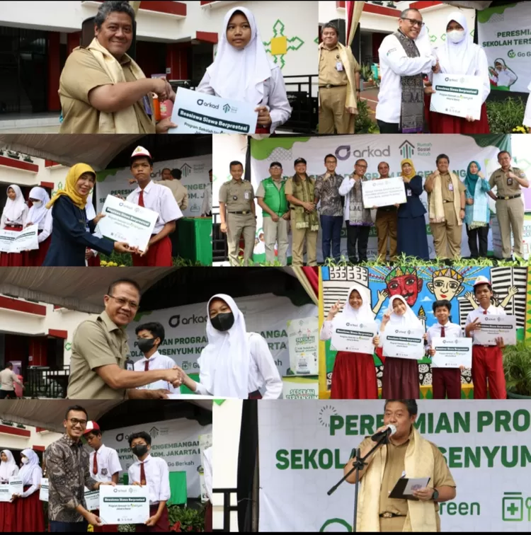 Peluncuran Program Sekolah Tersenyum ditandai dengan serah terima alat program Sekolah Tersenyum kepada SDN Sukabumi Selatan 06 serta memberikan bantuan beasiswa beprestasi kepada para siswa-siswi dari berbagai sekolah di Kota  Administratif Jakarta Barat