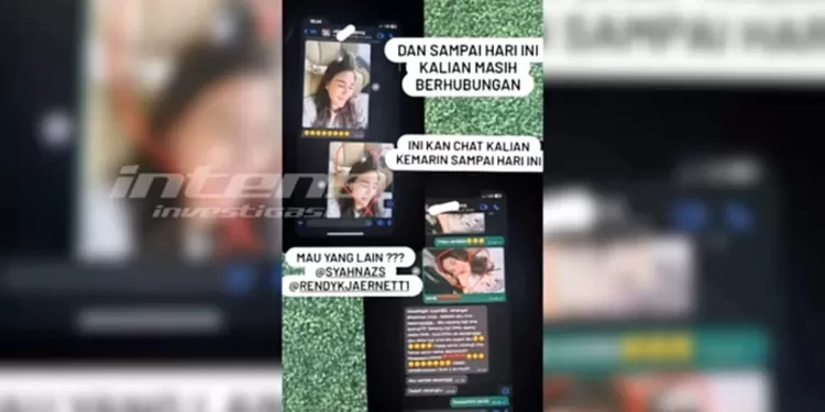 Bukti chat Syahnaz Sadiqah dengan Rendy Kjaernett suami Lady Nayoan./ Tangkapan  Layar YouTube Intens Investigasi