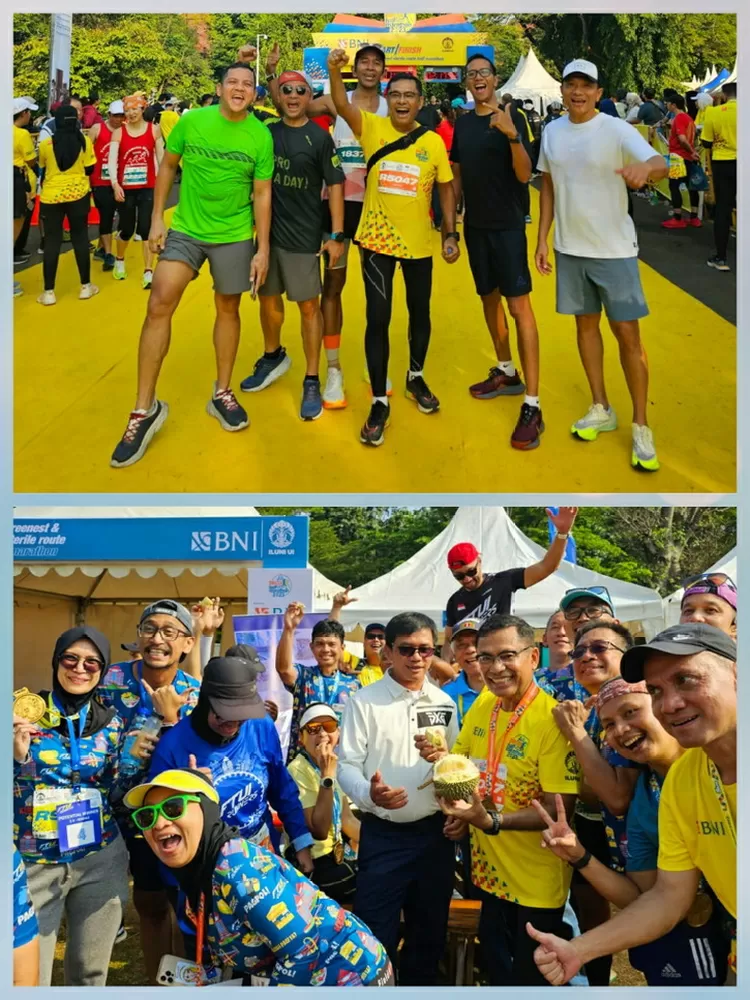 Saleh Husin dan kawan-kawan usai ikut UI half marathon di dalam kampus UI Depok, Minggu 16 Juli 2023. (Foto: Istimewa)