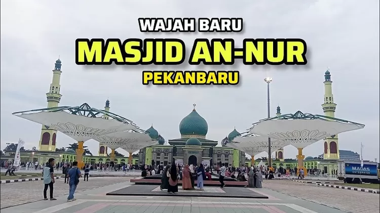 Penampakan proyek payung elektrik Masjid Agung An Nur Riau