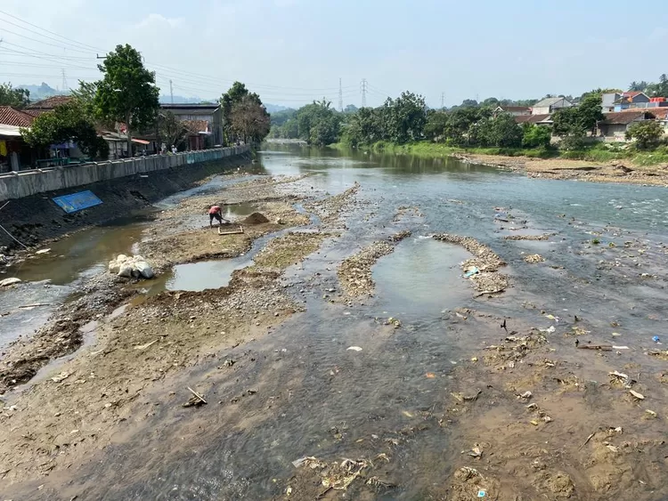 Kondisi Bendung Katulampa kering, Kamis 4 Agustus 2023.