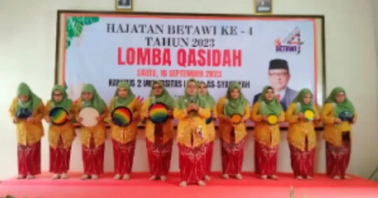 Festival Qosidah menjadi salah satu  acara Hajatan Betawi ke-4 di  Kampus Universitas Islam  As Syafiiyah, Jatiwaringin, Pondok Gede, Bekasi, Sabtu (16/9/2023) 