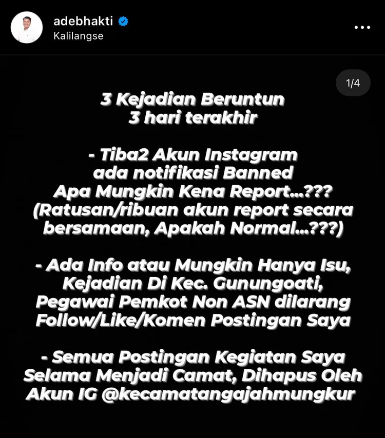 kejadian yang dialami Ade Bhakti