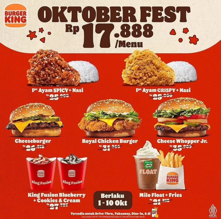 Promo Burger King terbaru di Bulan Oktober 2023.