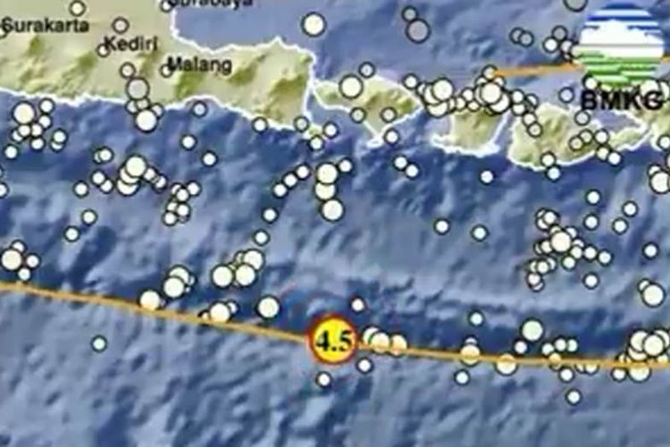 Gempa Dengan Kekuatan 4,5 Guncang Kuta Selatan Bali