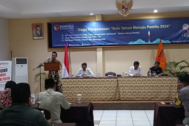 Satu Tahun Menuju Pemilu 2024, Bawaslu Kabupaten Serang Gelar Apel Siaga Tunjukkan Kesiapan Pengawasan