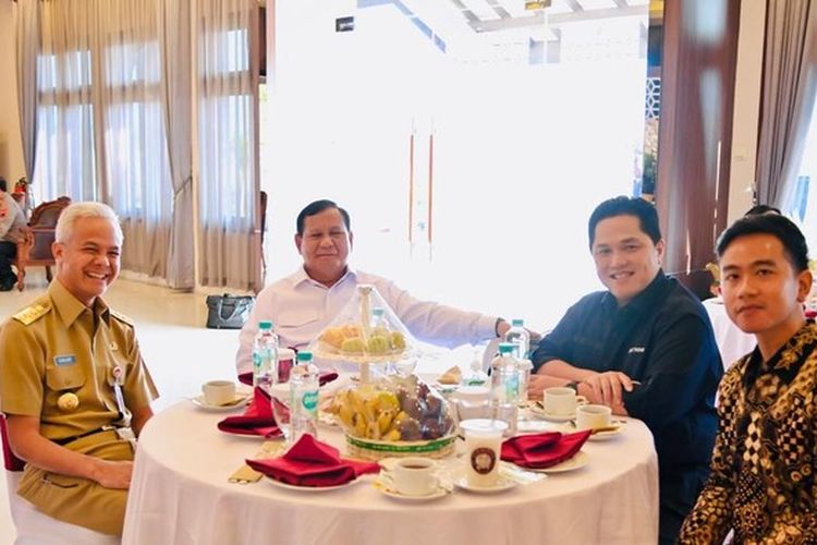 Sarapan Bareng Prabowo, Ganjar, dan Erick Thohir, Gibran: Bahas Kondisi Ekonomi Indonesia