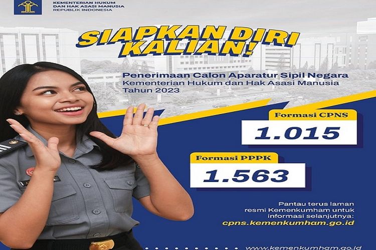 Kemenkumham Membuka Penerimaan CPNS 2023 dan PPPK, 1000 Formasi Untuk Penjaga Tahanan, Lulusan SLTA Merapat